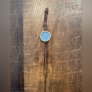 Francesca’s Brown Leather Strap Watch with Blue Dial